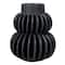 Hello Honey® Bloomingville 5.5" Black Modern Pleated Stoneware Vase